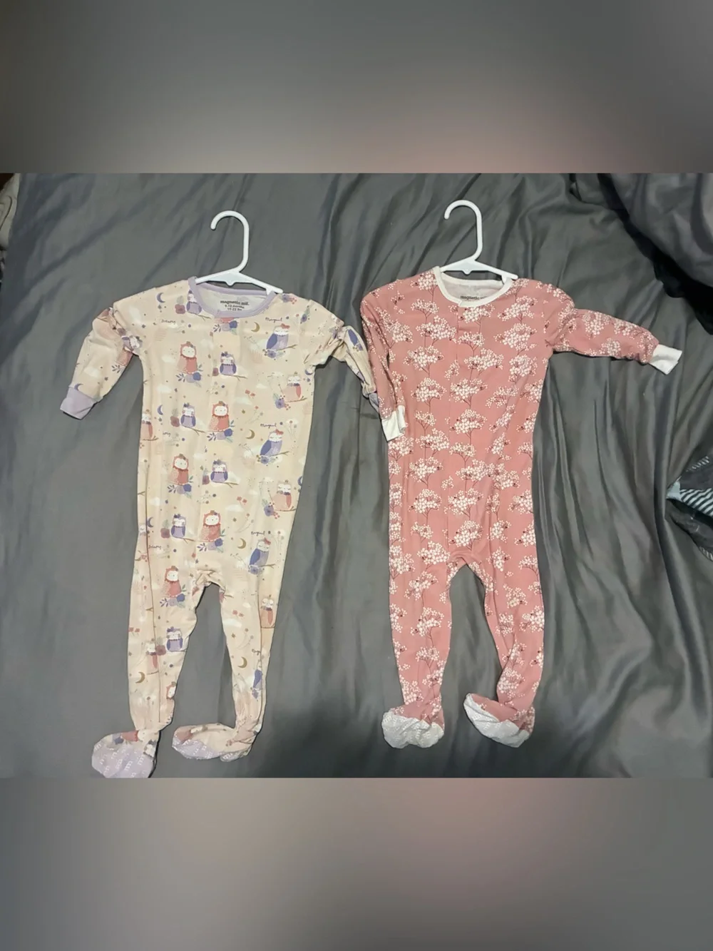 Magnetic Me Girls Owl & Cherry Blossoms Footie Pajamas